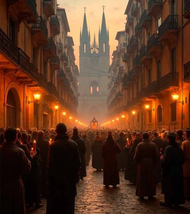 La procesión del Corpus en Barcelona — escena similar a la de 1896